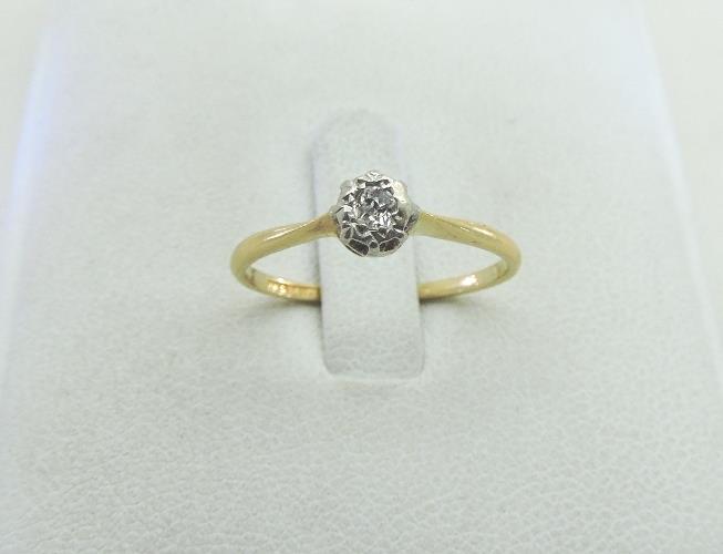 18K Gold Antique Rose Cut 0.10 CT Diamond Engagement Ring Vintage Size 5.5