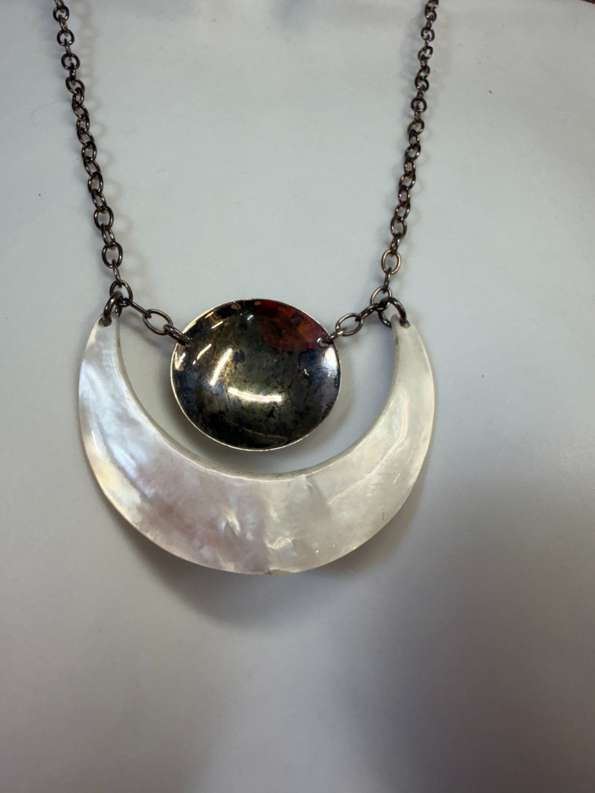 Vintage Necklace Robert Lee Morris Studio Sterling 925 Crescent Moon Pendant
