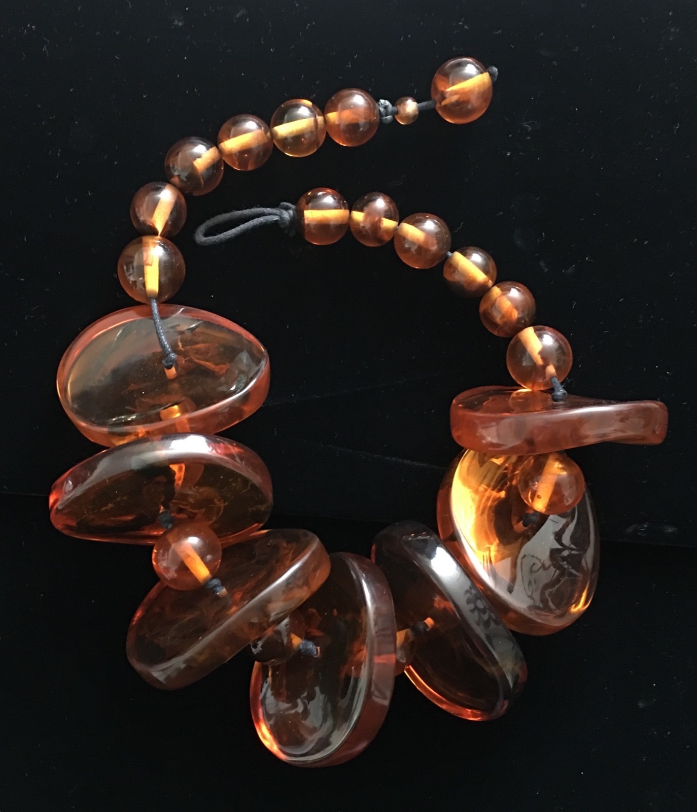 Anthropologie Amber Resin Statement Necklace