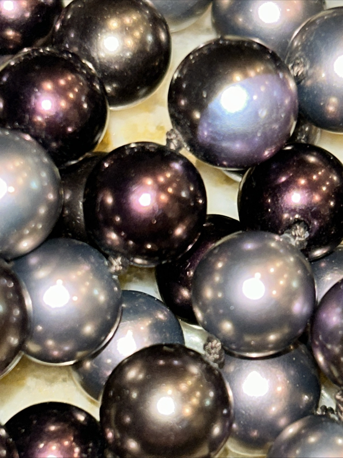 Lavender Colors Faux Hand knotted Pearl Stunning 68”