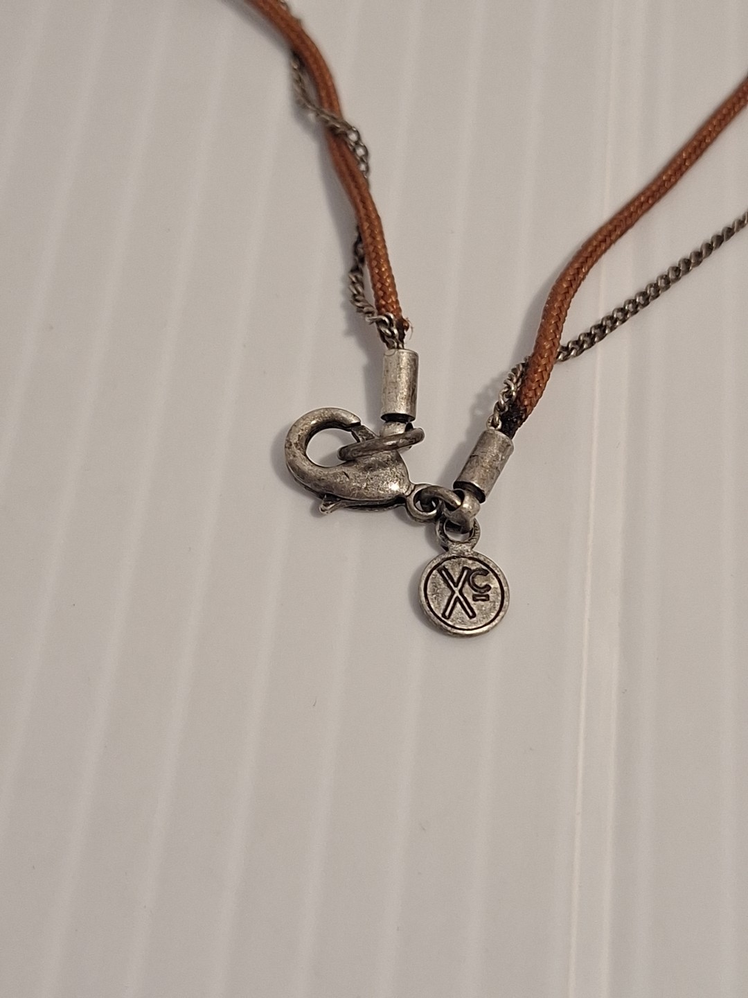 Vtg Xc by Liz Claiborne Y Necklace Earrings Set Silvertone (No Tassel) Pewter?