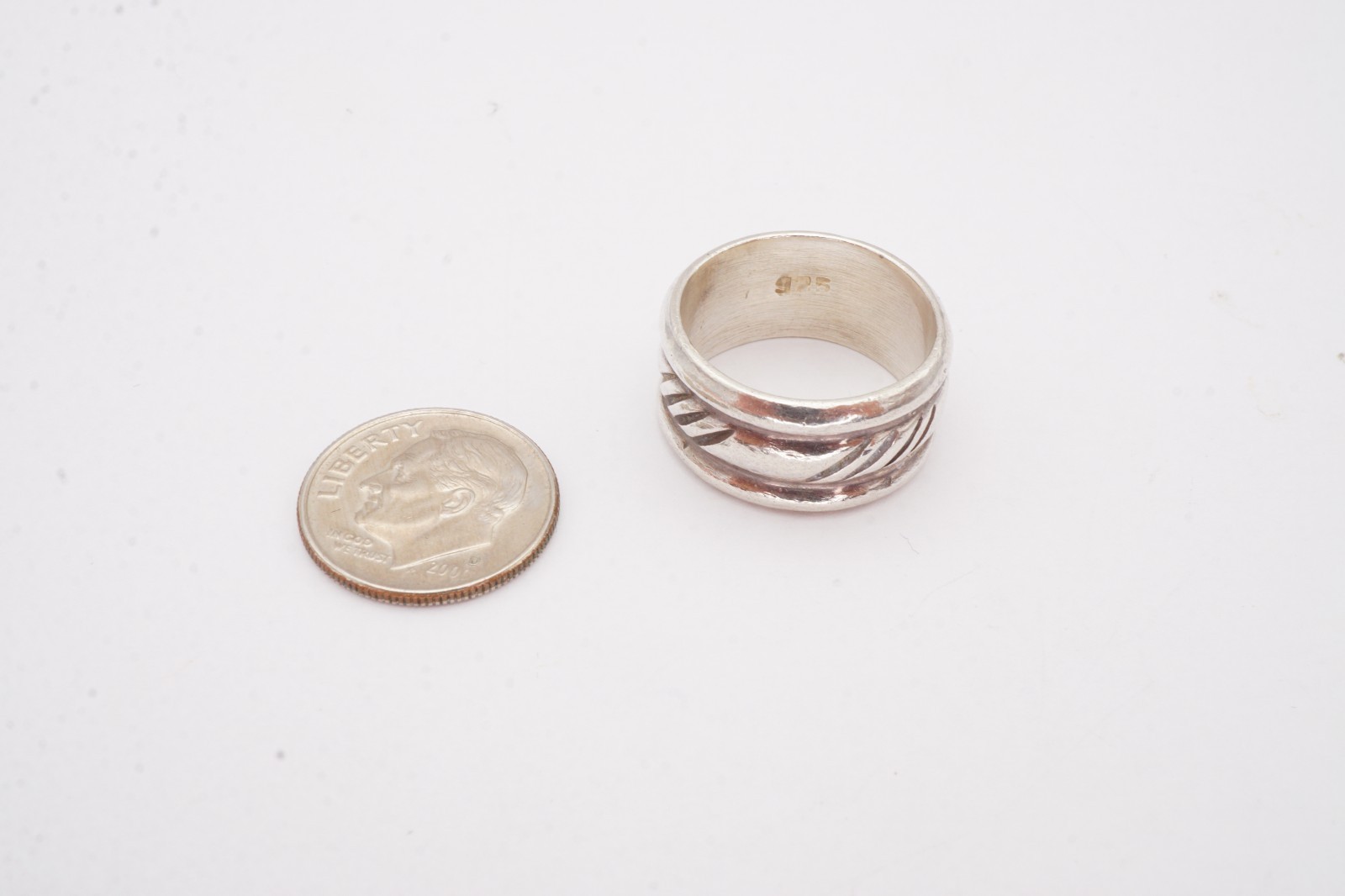 Vintage Sterling Silver 925 Ring Size 6.75 Textured