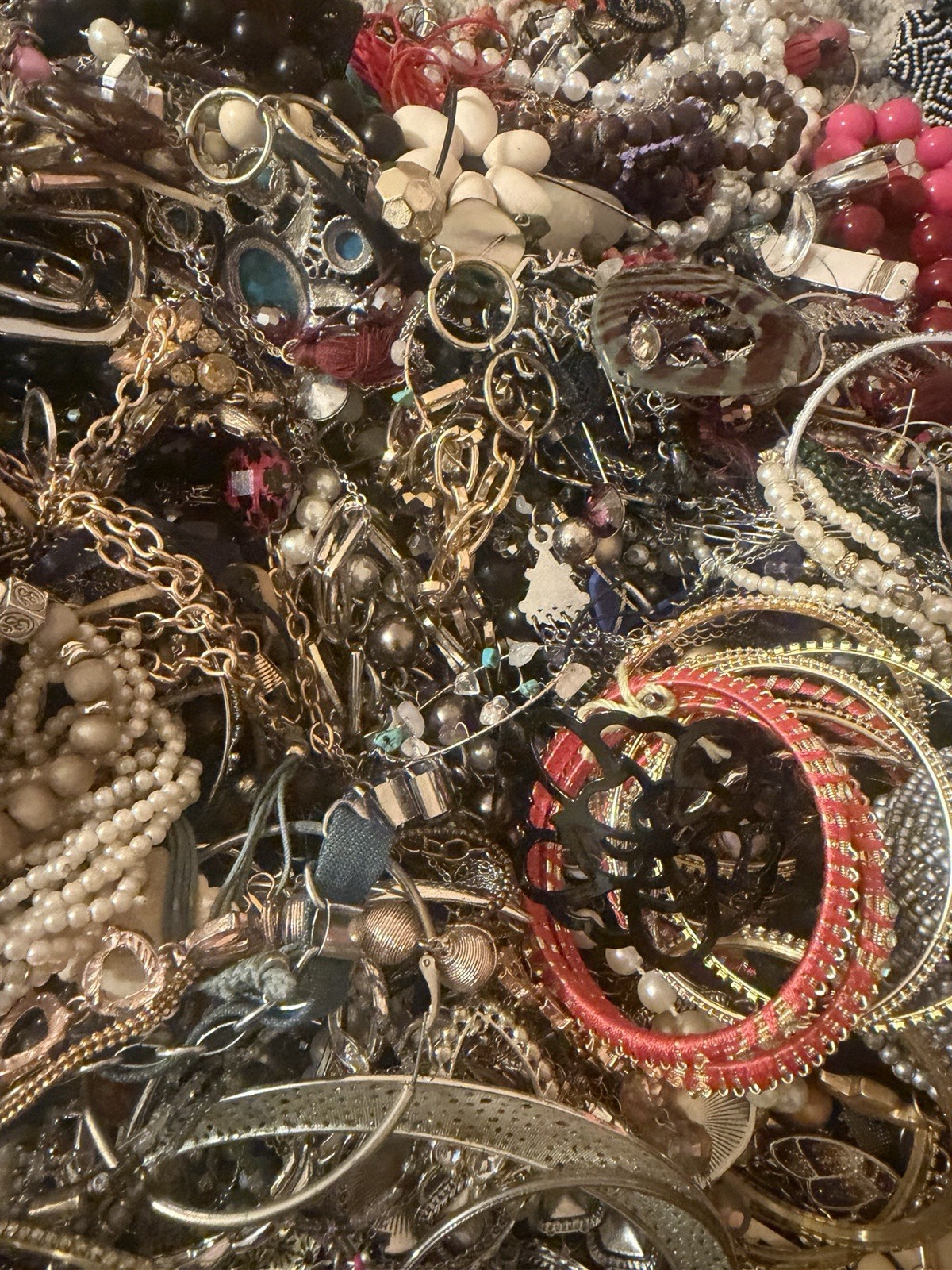 Estate Wholesale Junk Drawer Jewelry Lot 8 Plus Lbs Wearable Or Craft Untested