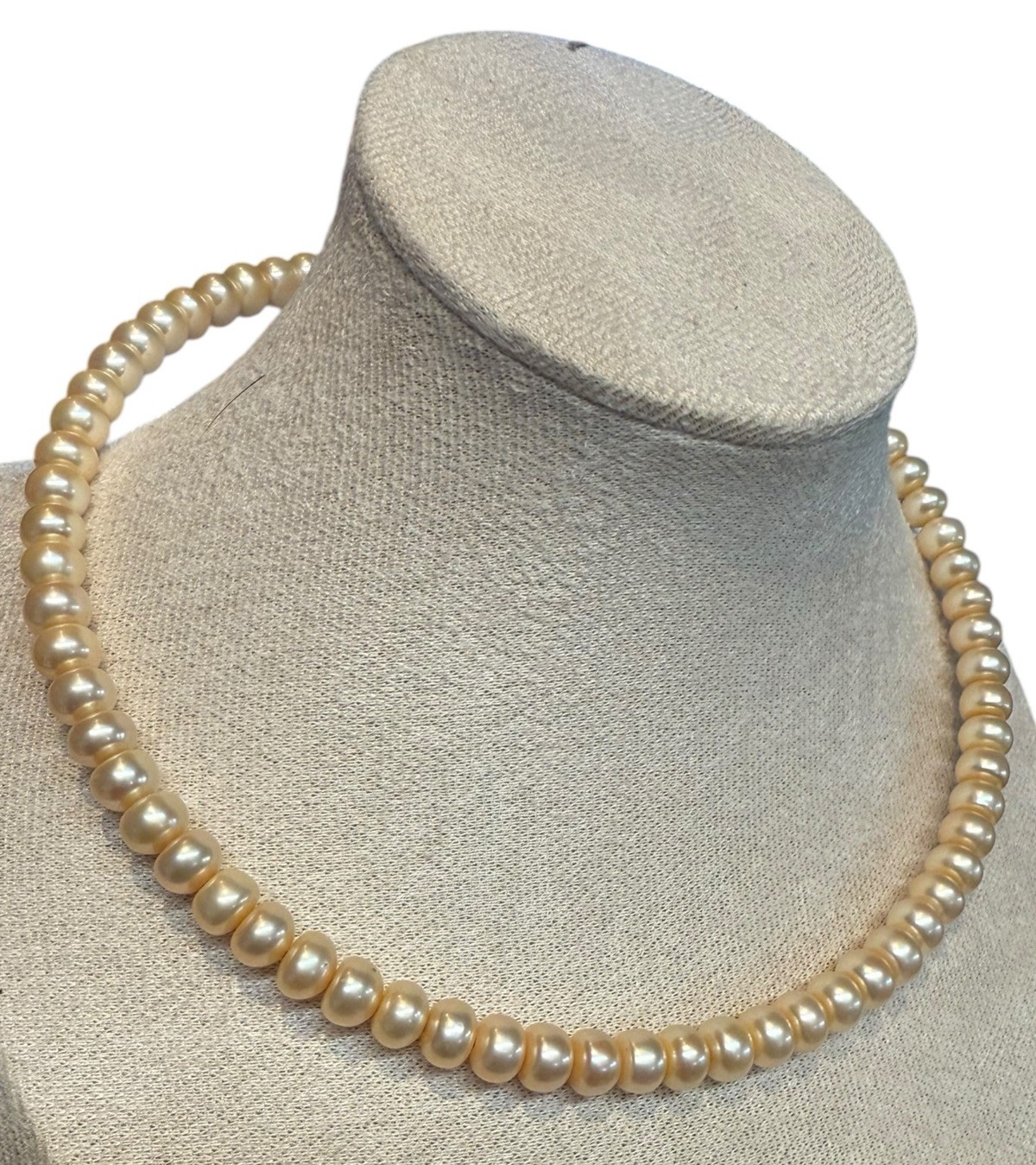 Vintage Genuine Pearls Wire Torque Choker Necklace Expandable