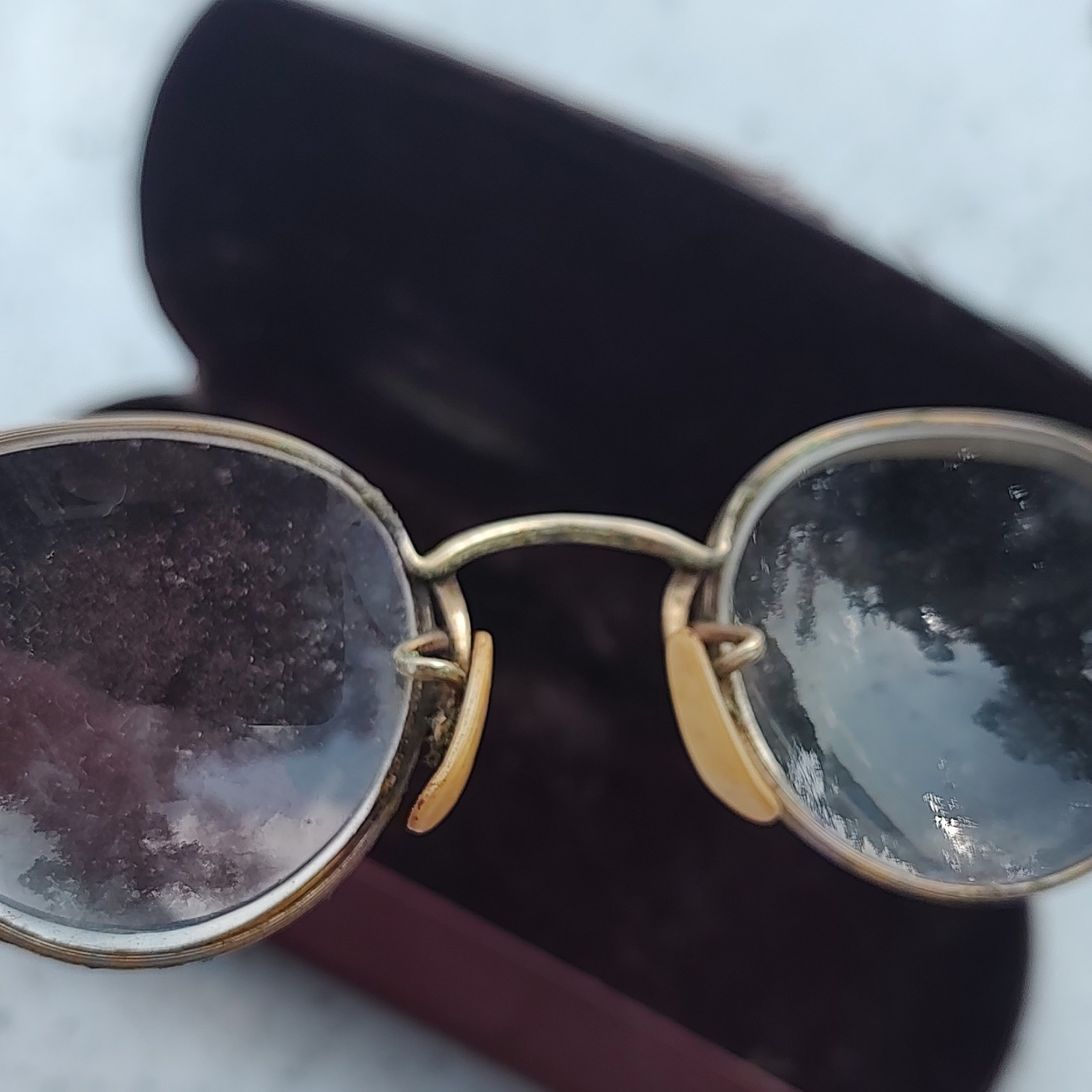 Vintage 1920s Round Gold Full-Rim Eyeglasses Frames 10mm Bridge 10-12KGF