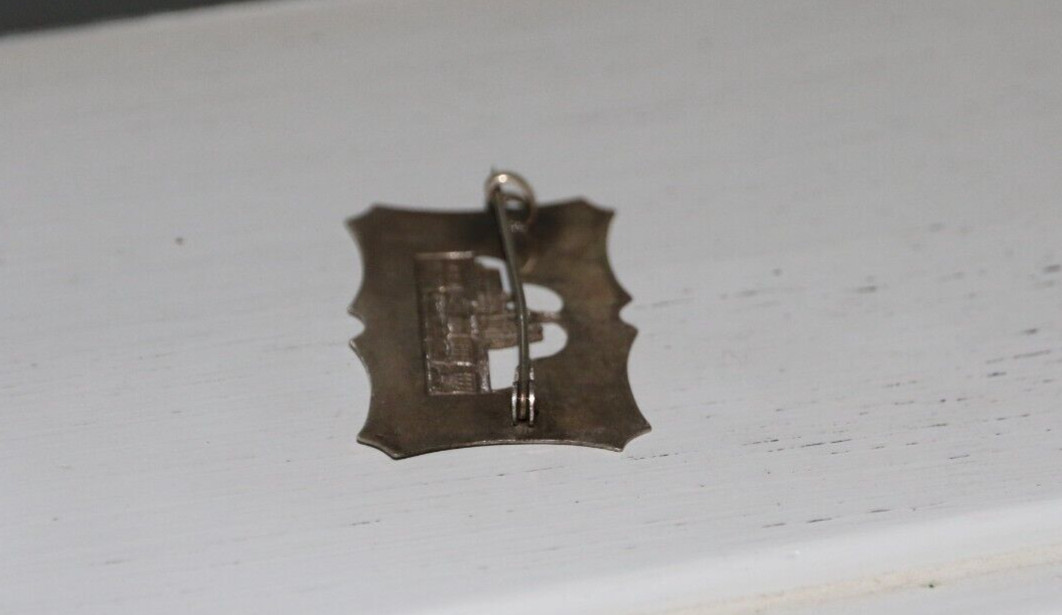 Art Deco SILVER ENGRAVED Rectangle BROOCH – PRAGUE CASTLE