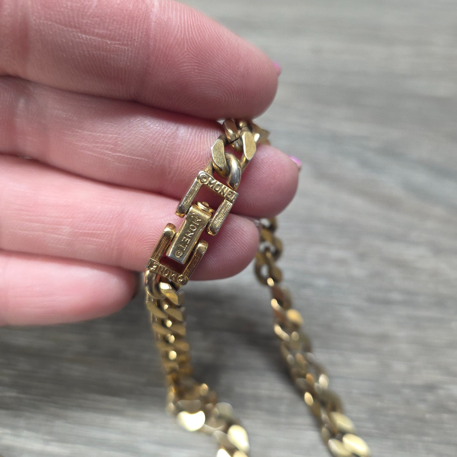 Monet Link Chain Necklace Gold Tone Chunky 32″ Signed Bold Statement Jewelry