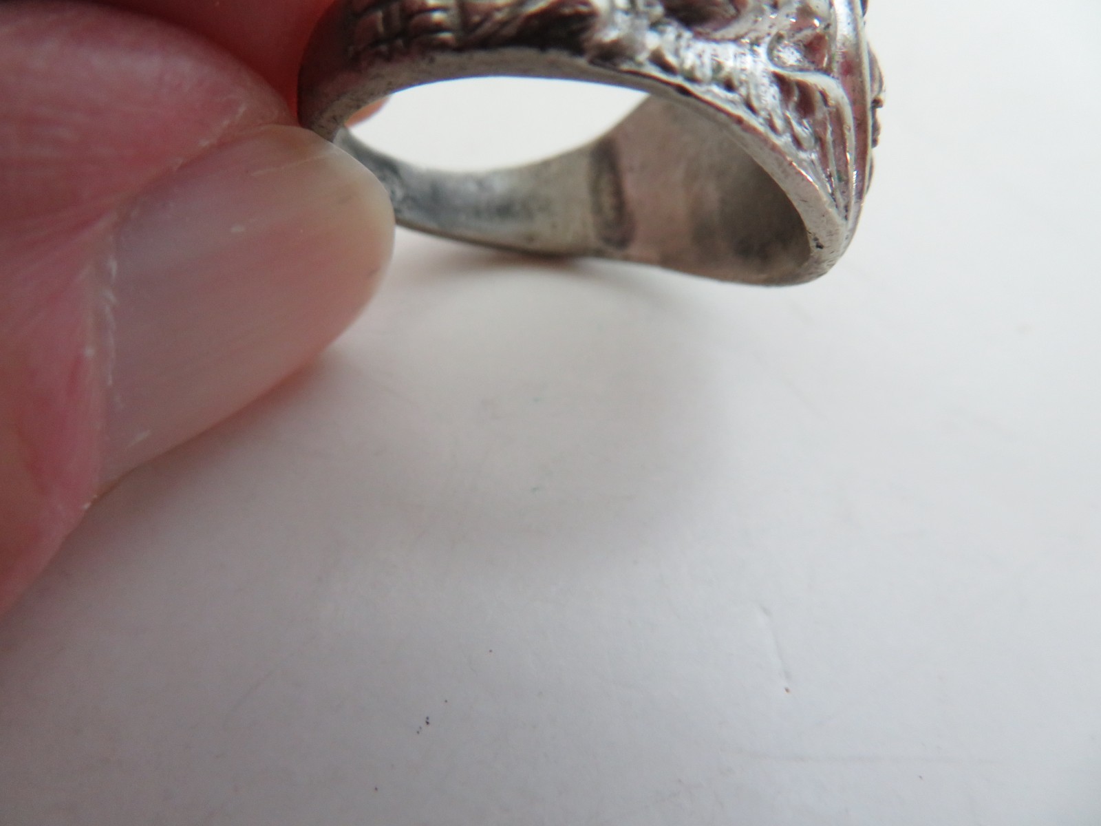 Vtg US Army Eagle Emblem Crest Sterling Silver WW2 Signet Ring sz. 10 1/4 3/8OZ