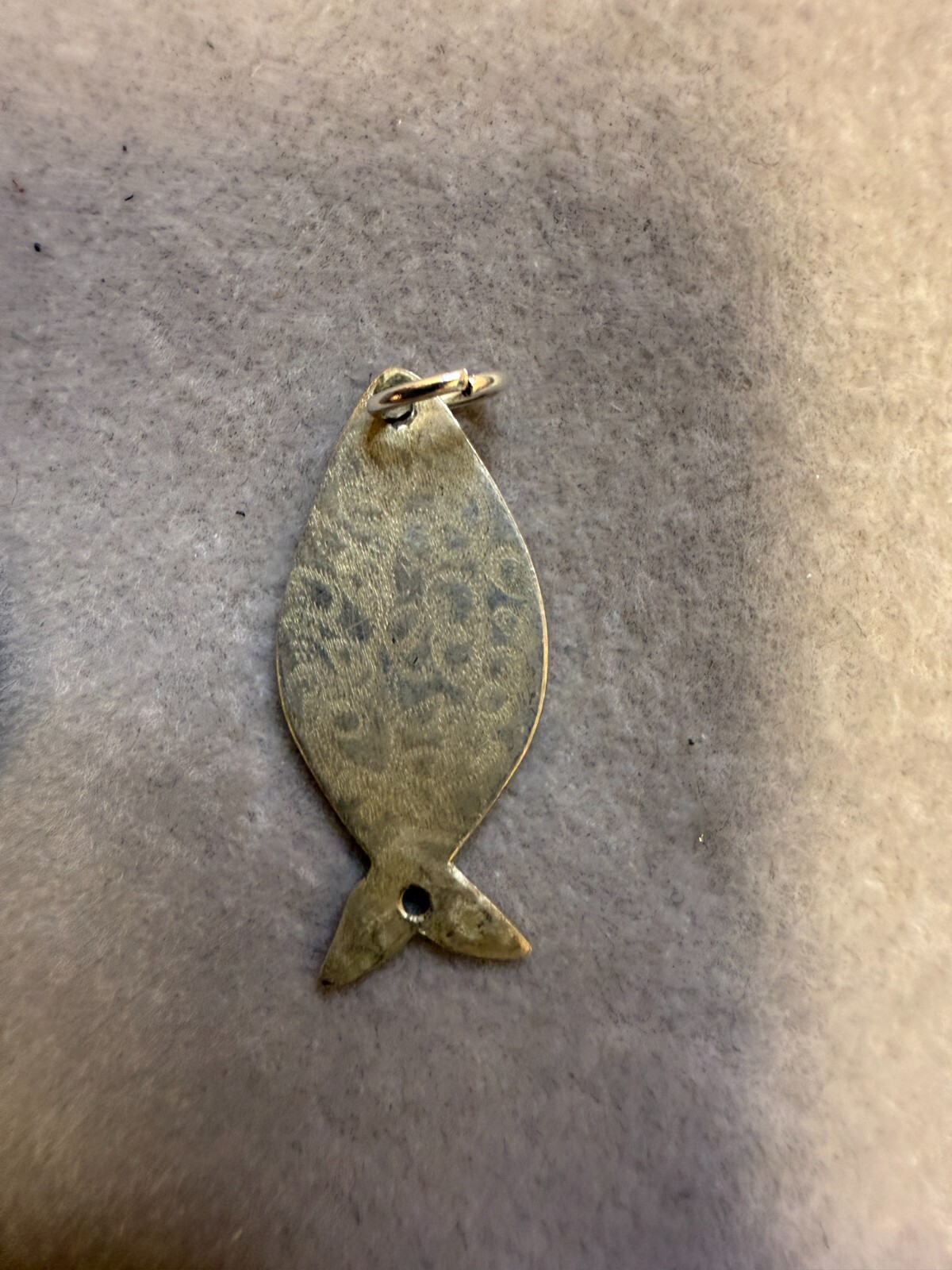 Vintage Fish-Shaped Ancient Symbol 925 Sterling Silver Charm Pendant 6035