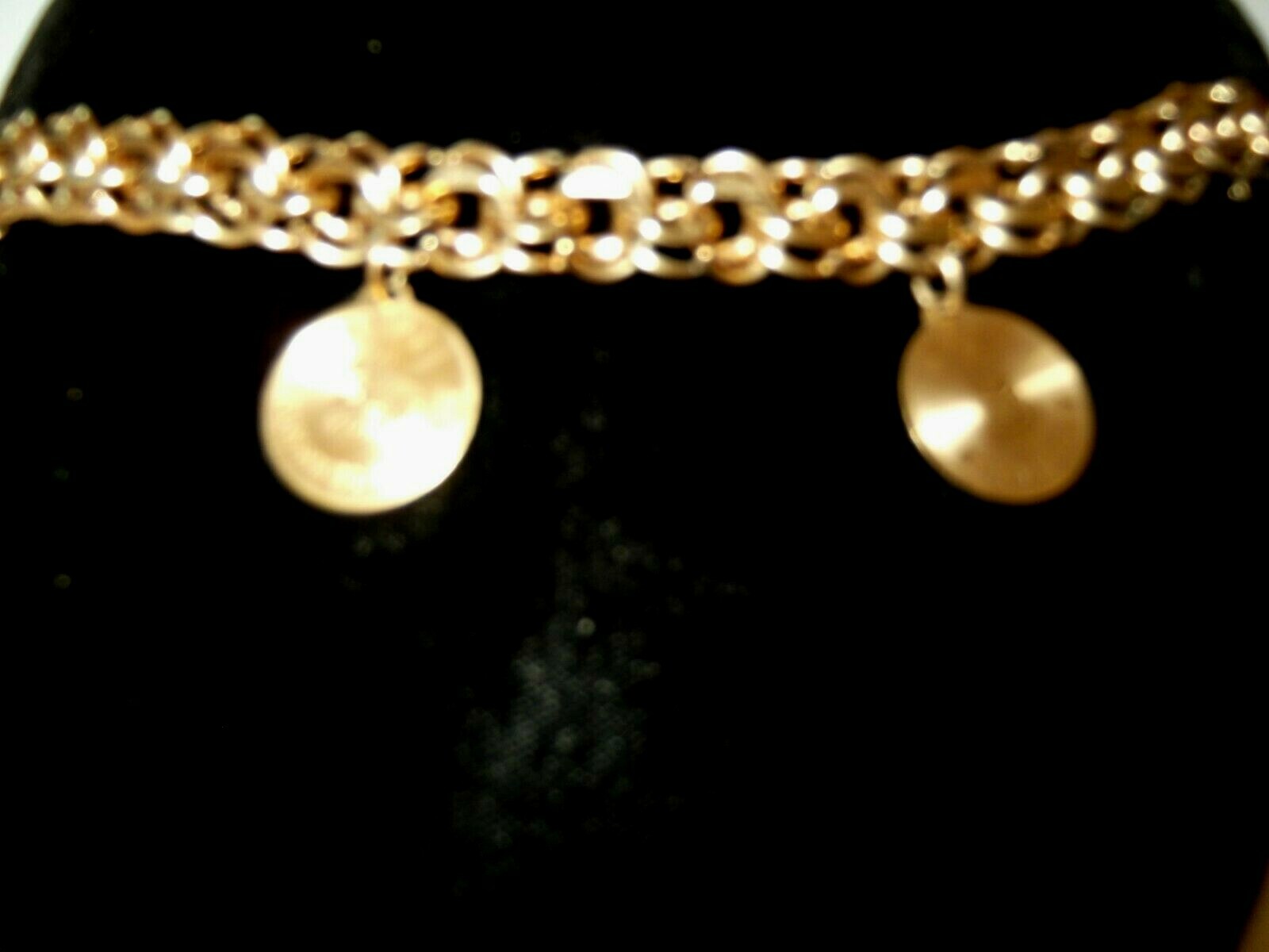 HEAVY LINKED 12K GF CHARM BRACELET 2 CHARM HAPPY BIRTHDAY ANNIVERSARY ITALIAN