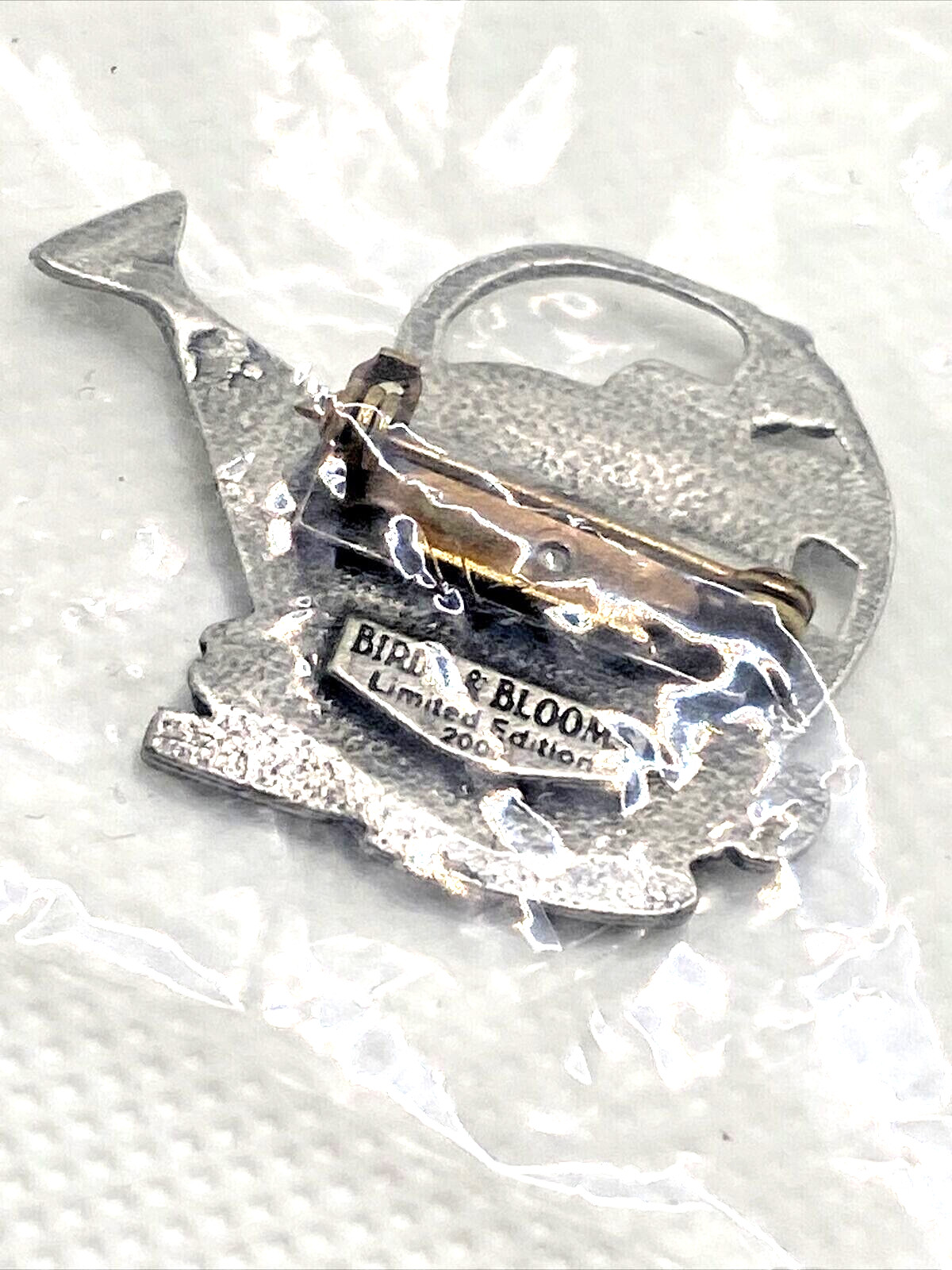 NEW Vintage BIRDS AND BLOOMS Brooch Watering Can with Flowers Pin 2000