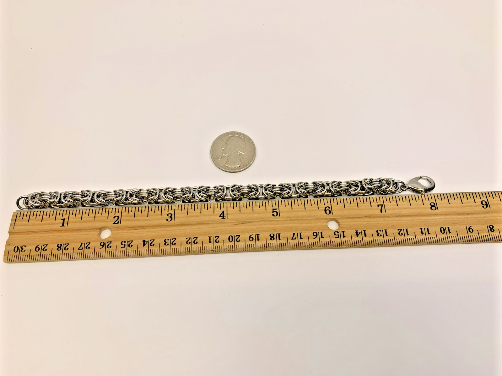 AK Turkey Stainless Steel Byzantine Chain Link Vintage Bracelet 8”