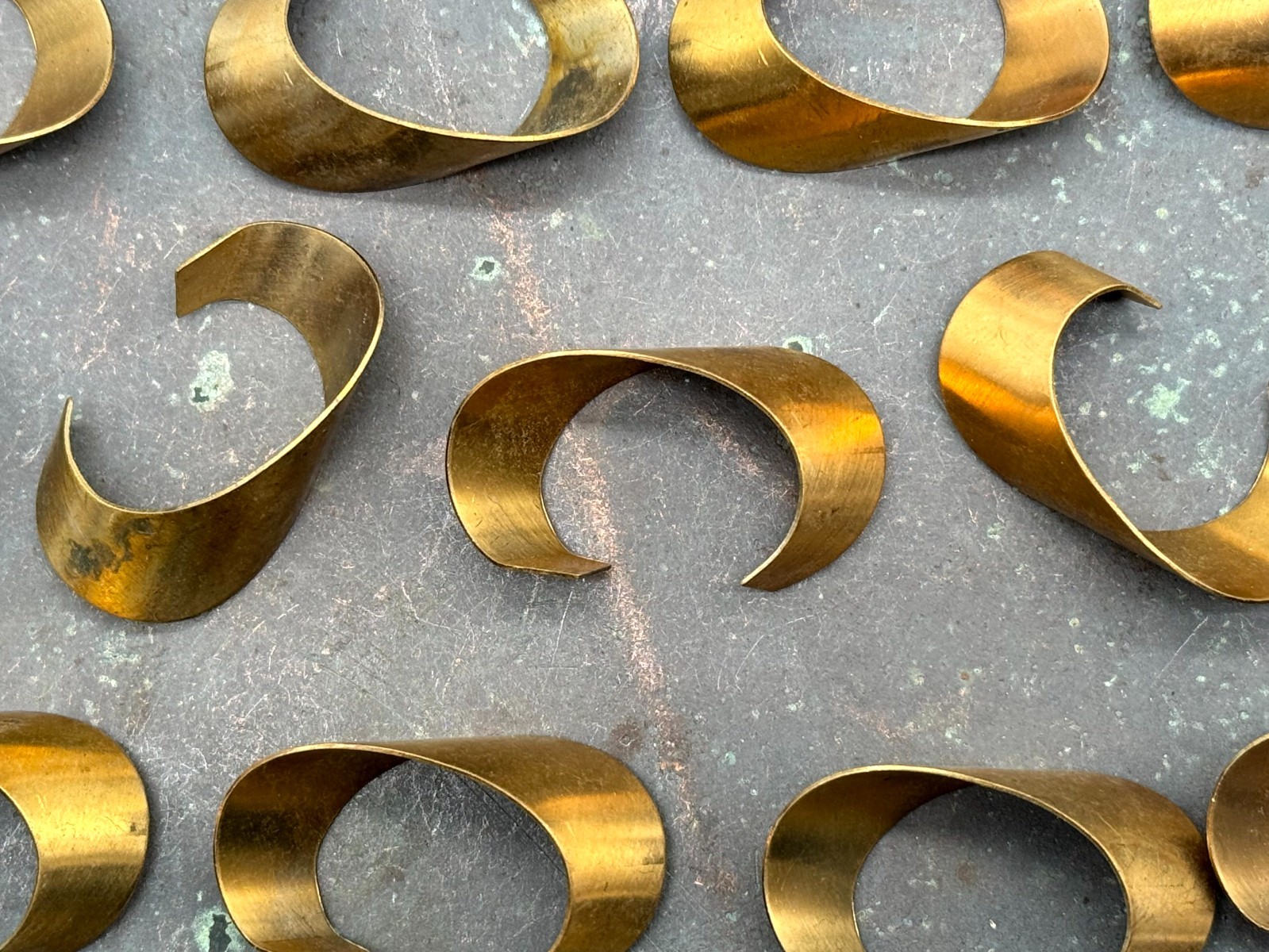 Vintage Brass Large Curls Jewelry Stamping Lot of 13