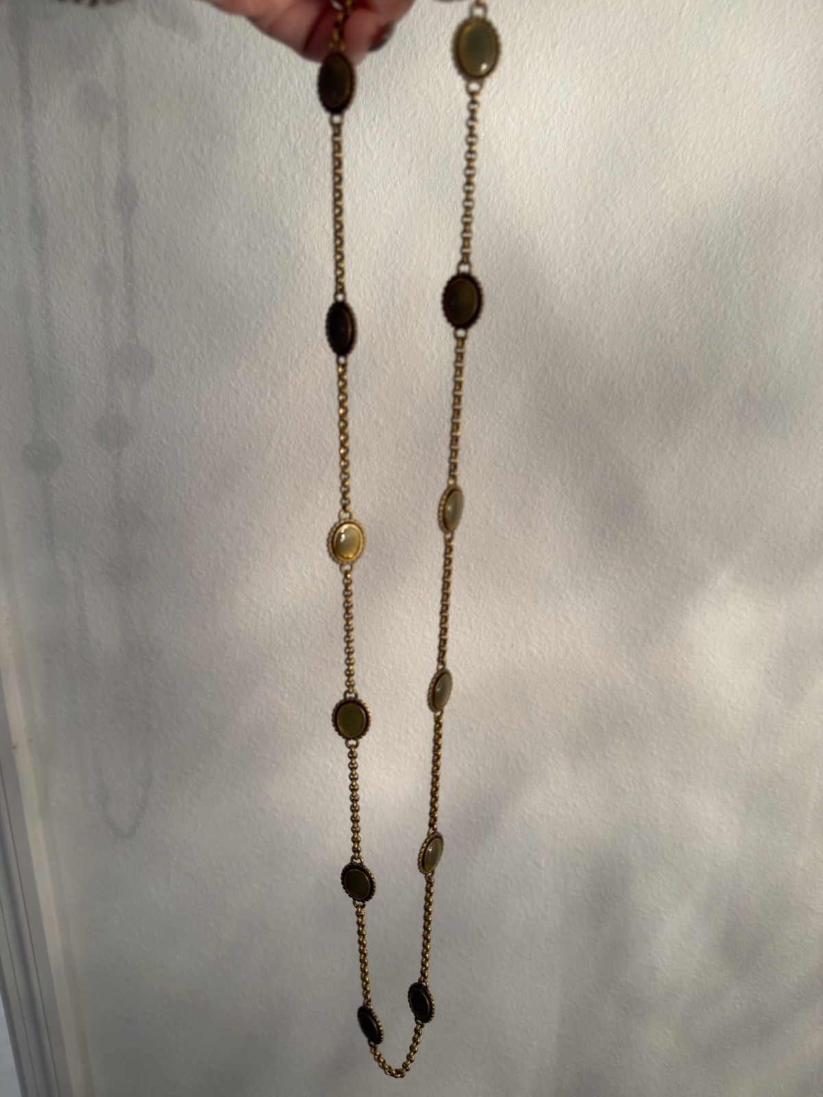 YSL Green Enamel Flapper necklace
