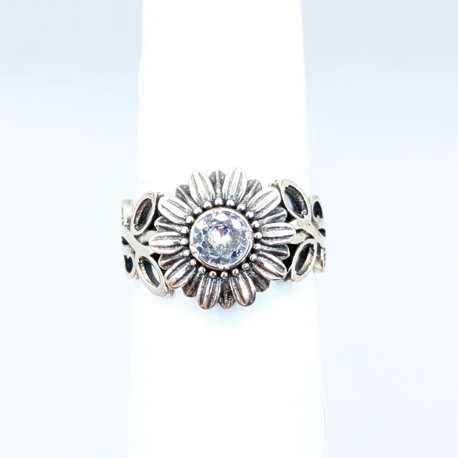 Vintage Elegant RING Silver 925 with Chic Bright Stone -size: 9.5US (19mm) | #2