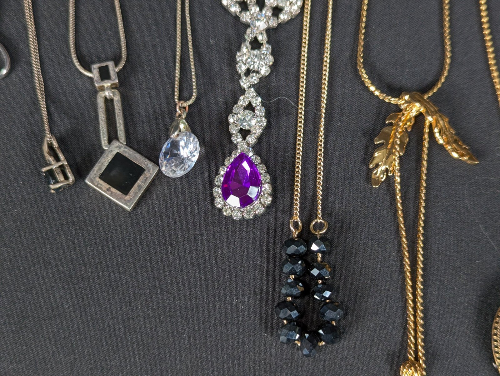 Monet & Assorted Costume Jewelry Necklace Lot 30pc Crystal Geometric Religiou…