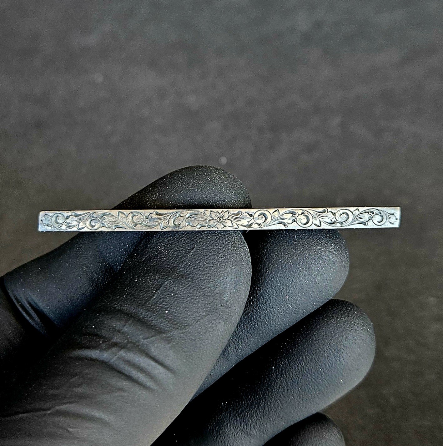 Antique Sterling Silver Engraved Bar Brooch Link & Angell L&A Pre 1915