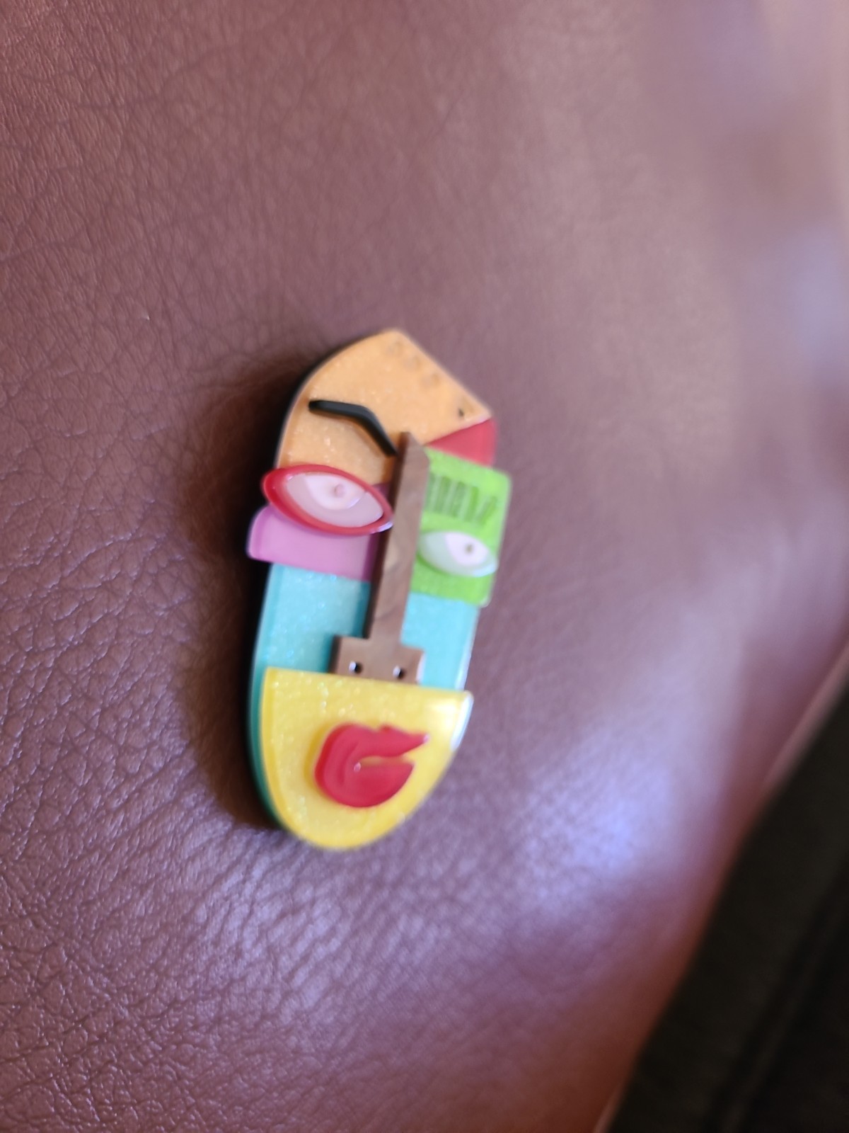 Acrylic Acetate Plate Picasso Abstract Figure Portrait Brooch Accessories