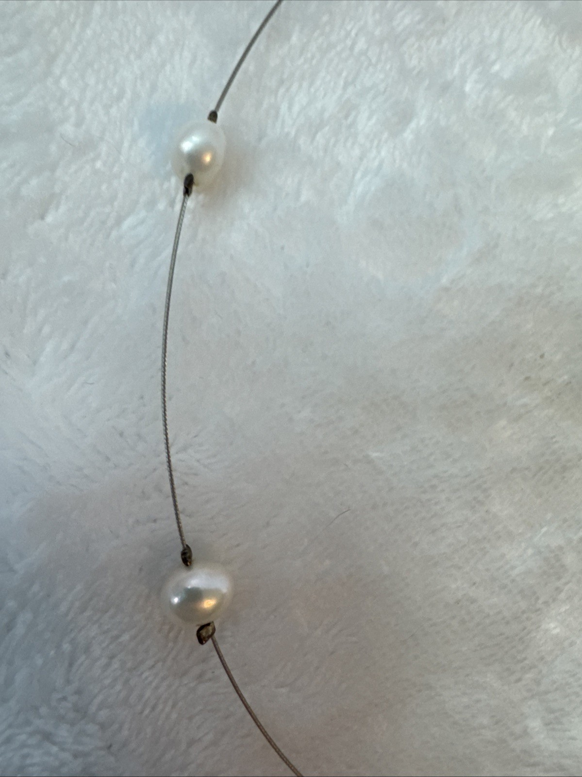 STUNNING demure Sterling Silver 925 baroque genuine pearl chain Necklace y2k 90s