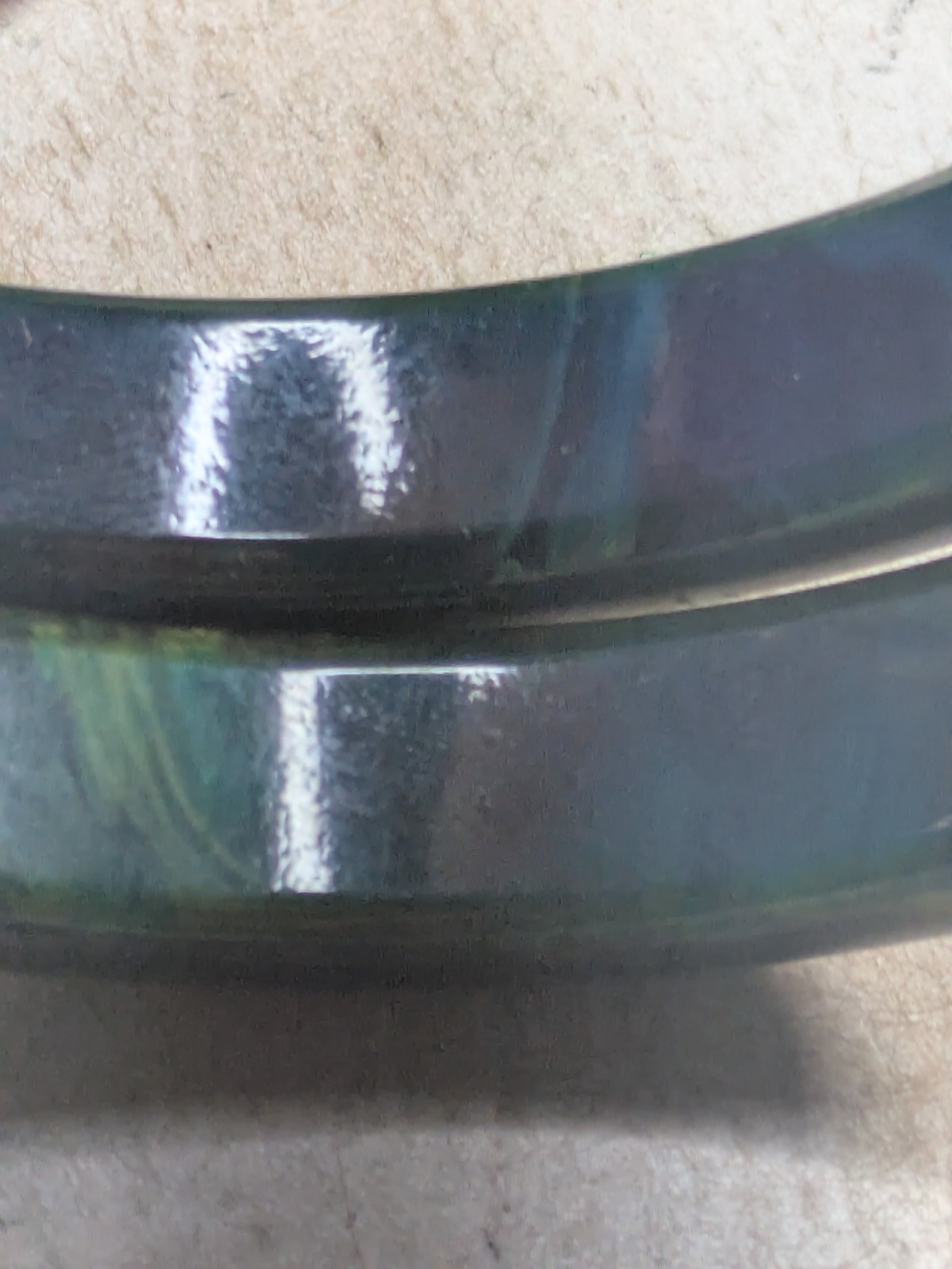 Bakelite Blue Moon Pair Bangle Bracelets 7.75″ 62g Together Vintage/Antique