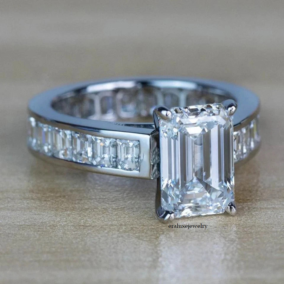 2Ct Art Deco Style Lab Created Diamond Engagement Wedding 14K White Gold FN Ring