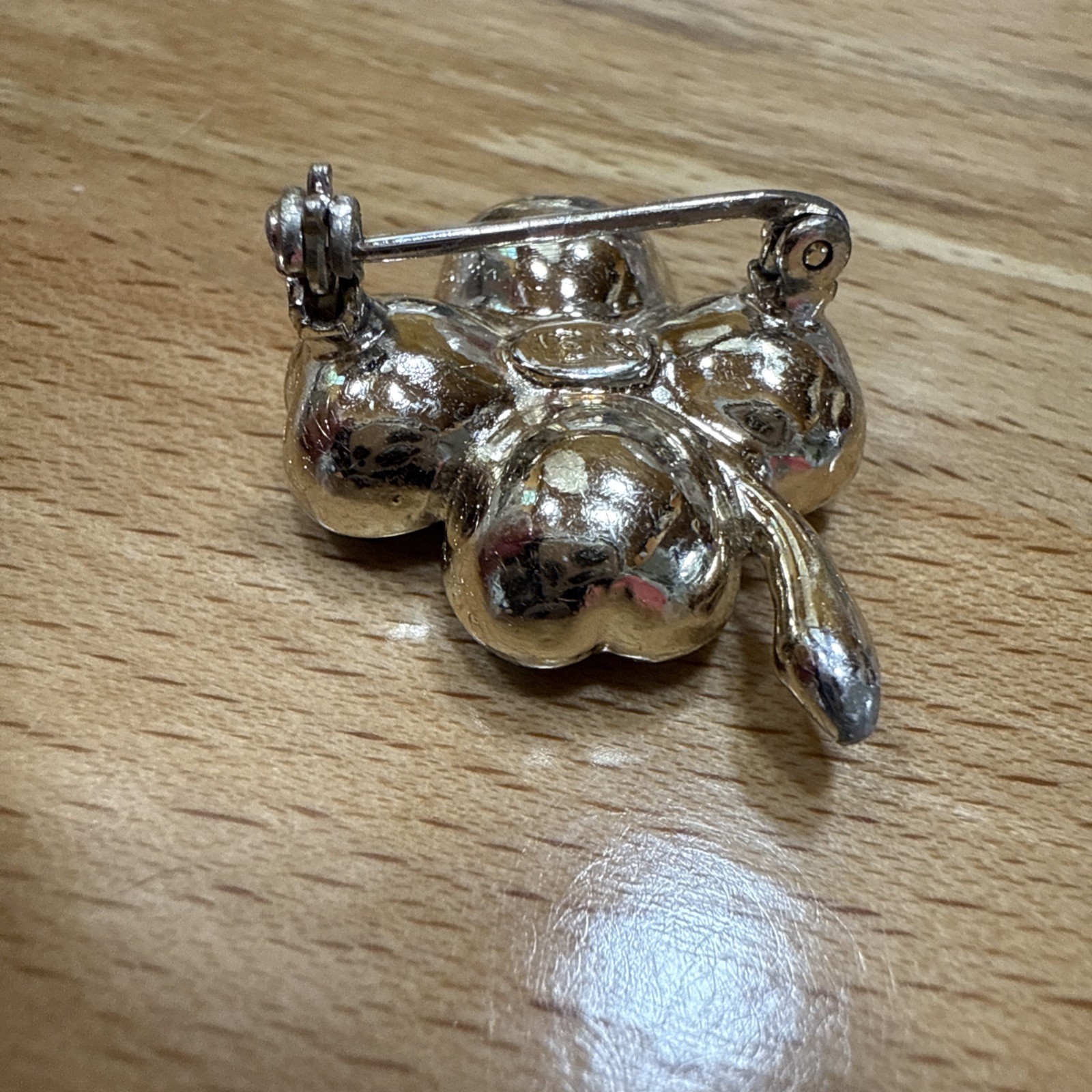 Estate Vintage Signed WEISS Clear Rhinestone Floral Brooch USA Seller