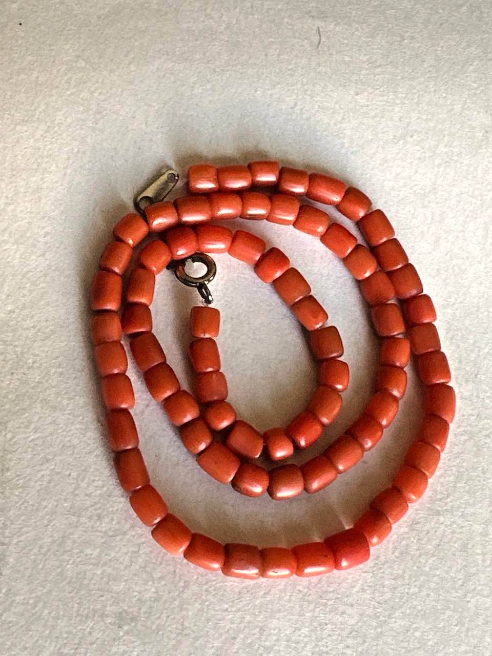 Vintage Natural Red Coral Beads – Triple Strand 11-12 g-188