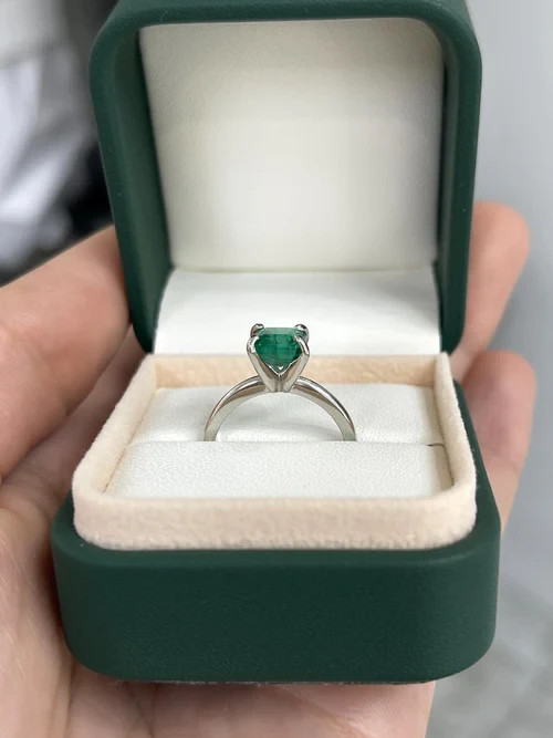 3.10 Ct Natural Emerald Art Deco Vintage Engagement Ring 925 Sterling Silver