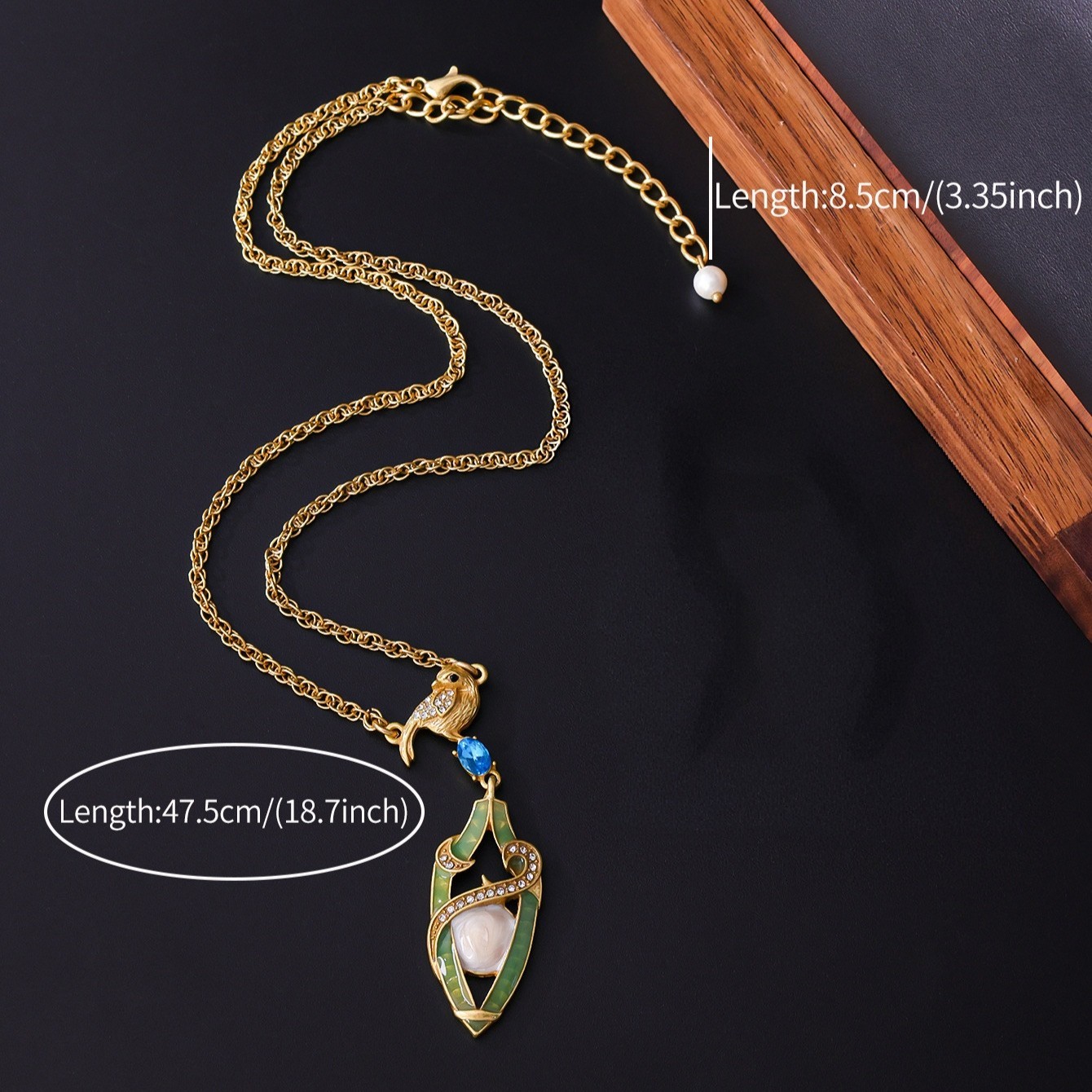 Vintage Victorian Bird Set Necklace Earrings Gold Rhinestone Jewelry Gift