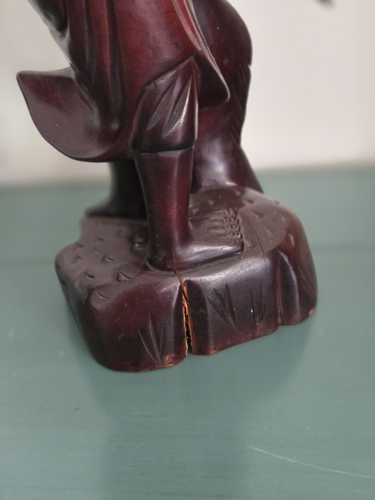 Chinese Fisherman Beautiful Wood HandCarved Sculpture