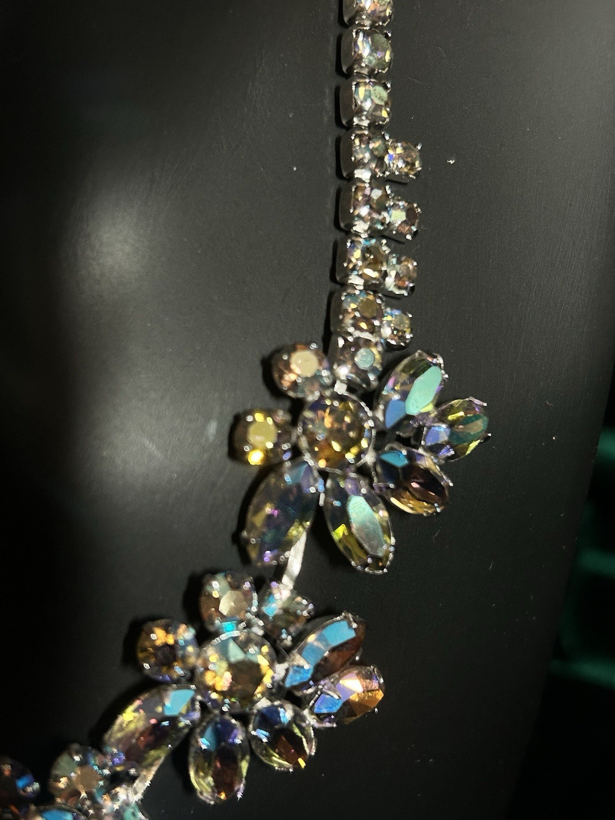 SHERMAN Set Signed Swarovski Aurora Borealis Rhinestones Demi-Parure