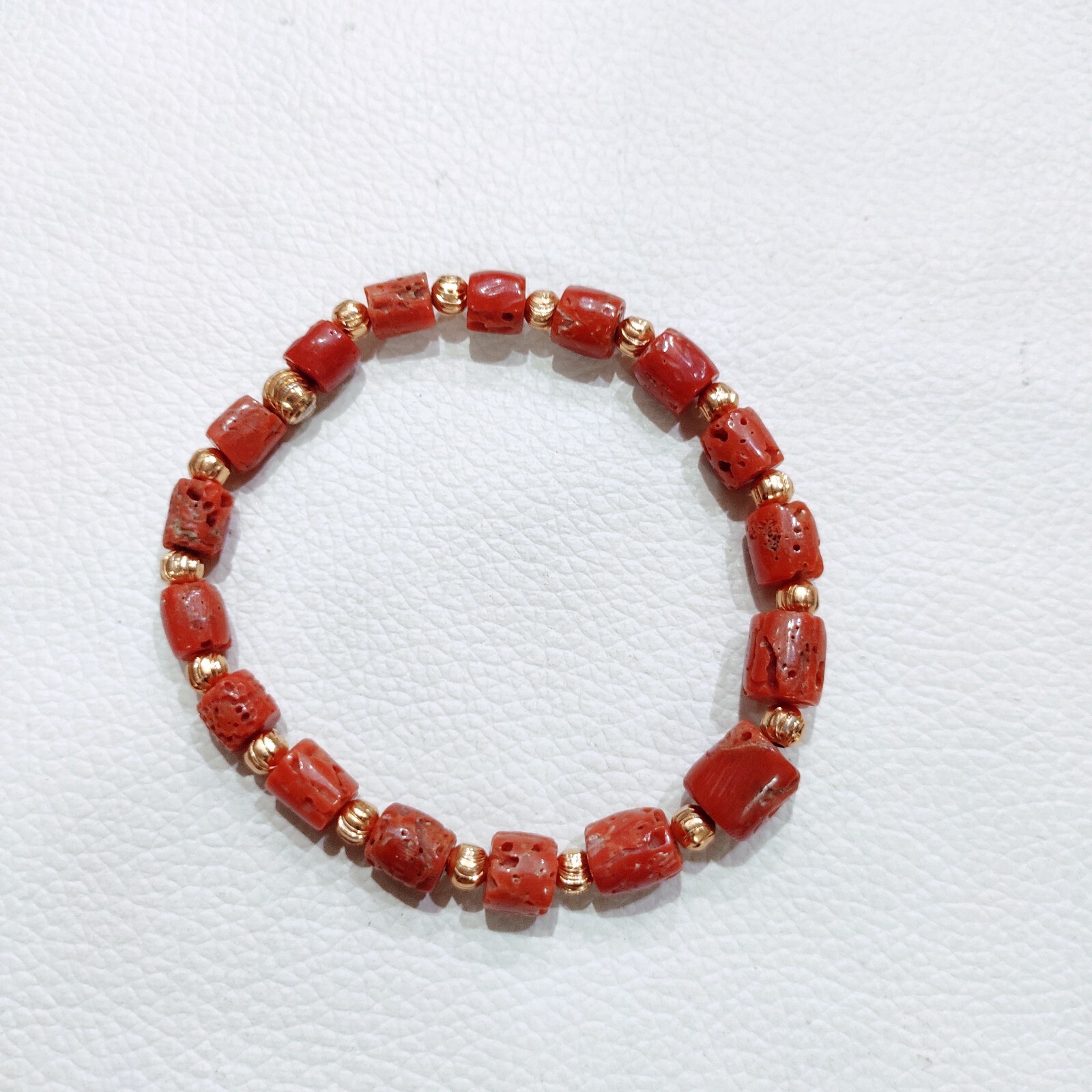 Red Coral Bracelet Italy Natural Coral Bracelet Handmade Coral Gemstone Bracelet