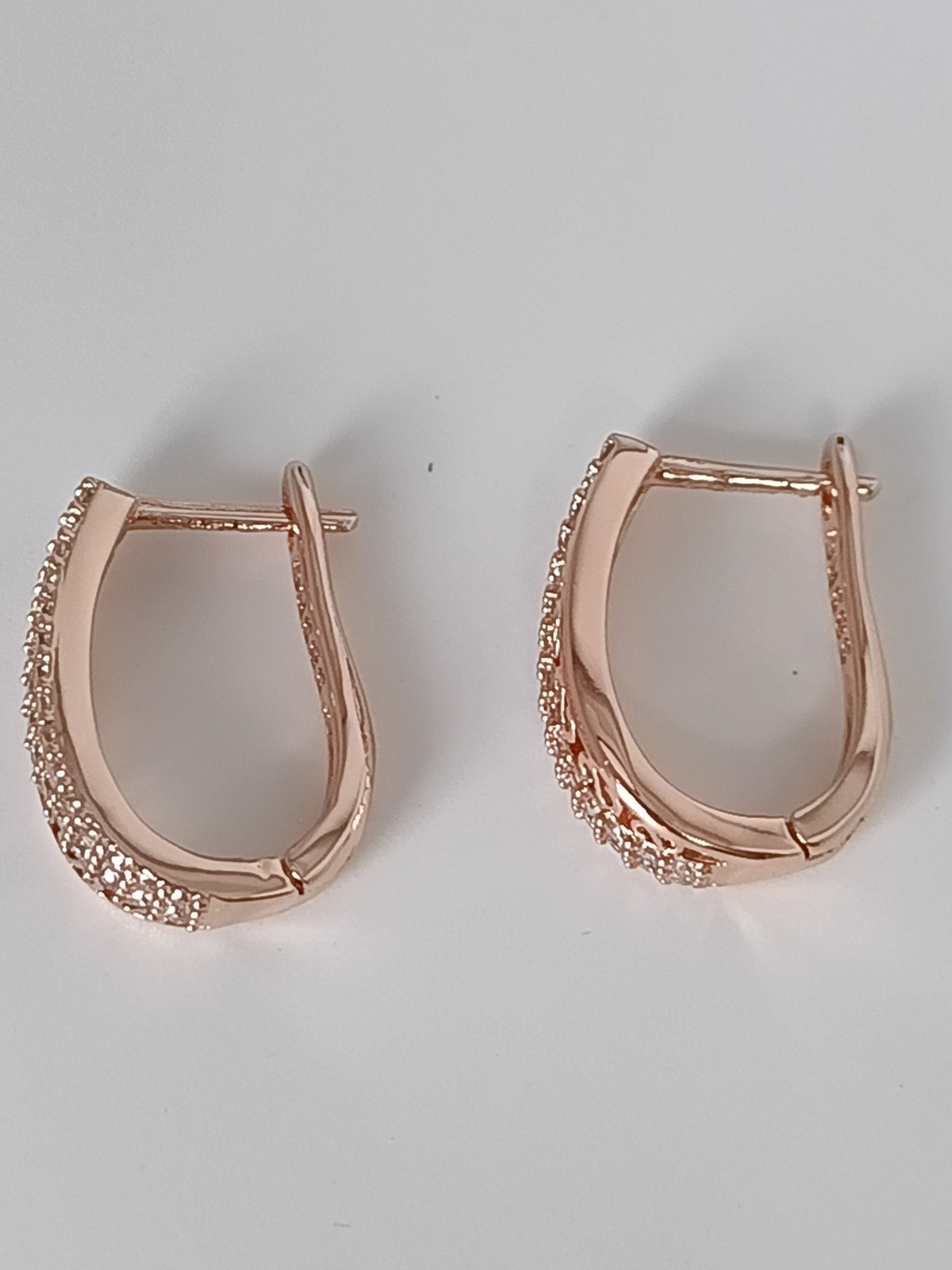 Vintage 1990-s 14 Ct Rolled Gold Zircons Earrings-Hallmarked 585 RG