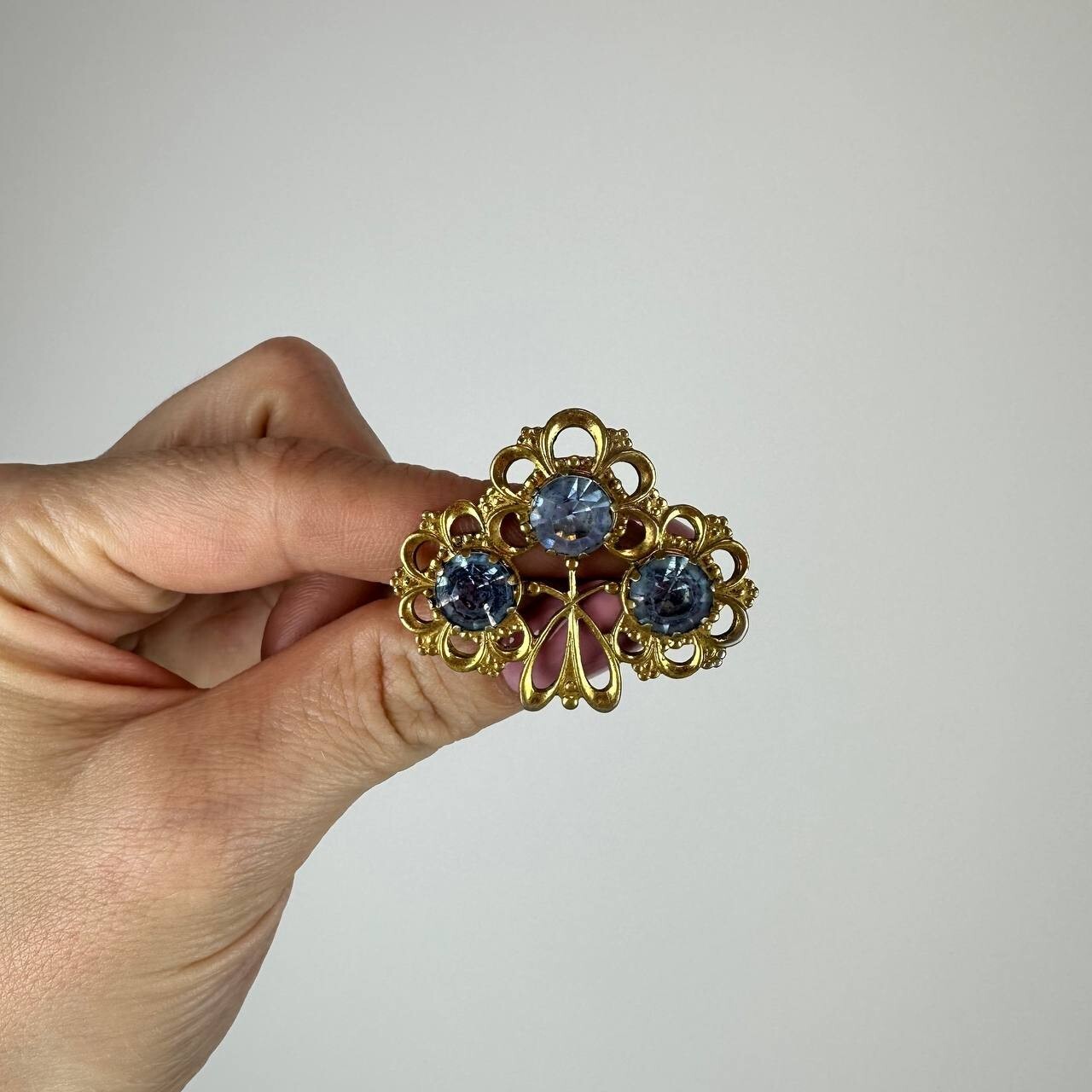 Czech Republic Vintage brooch – USSR jewelry – soviet gilding 3 pcs