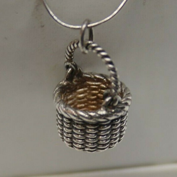 Sterling Silver Movable Brown County Baskets Charm