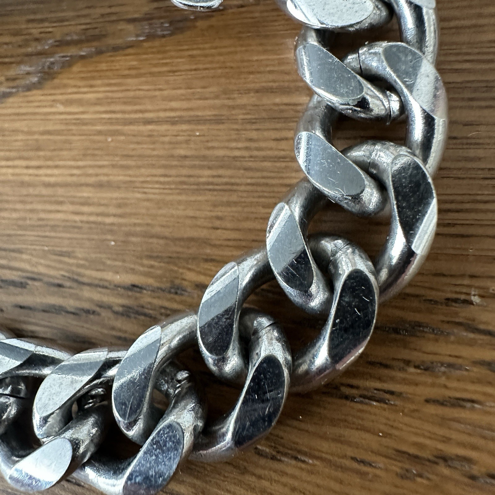 Vintage ELCO Nickel Silver Identity ID Curb Chain Bracelet 8″ MCM “Chris”