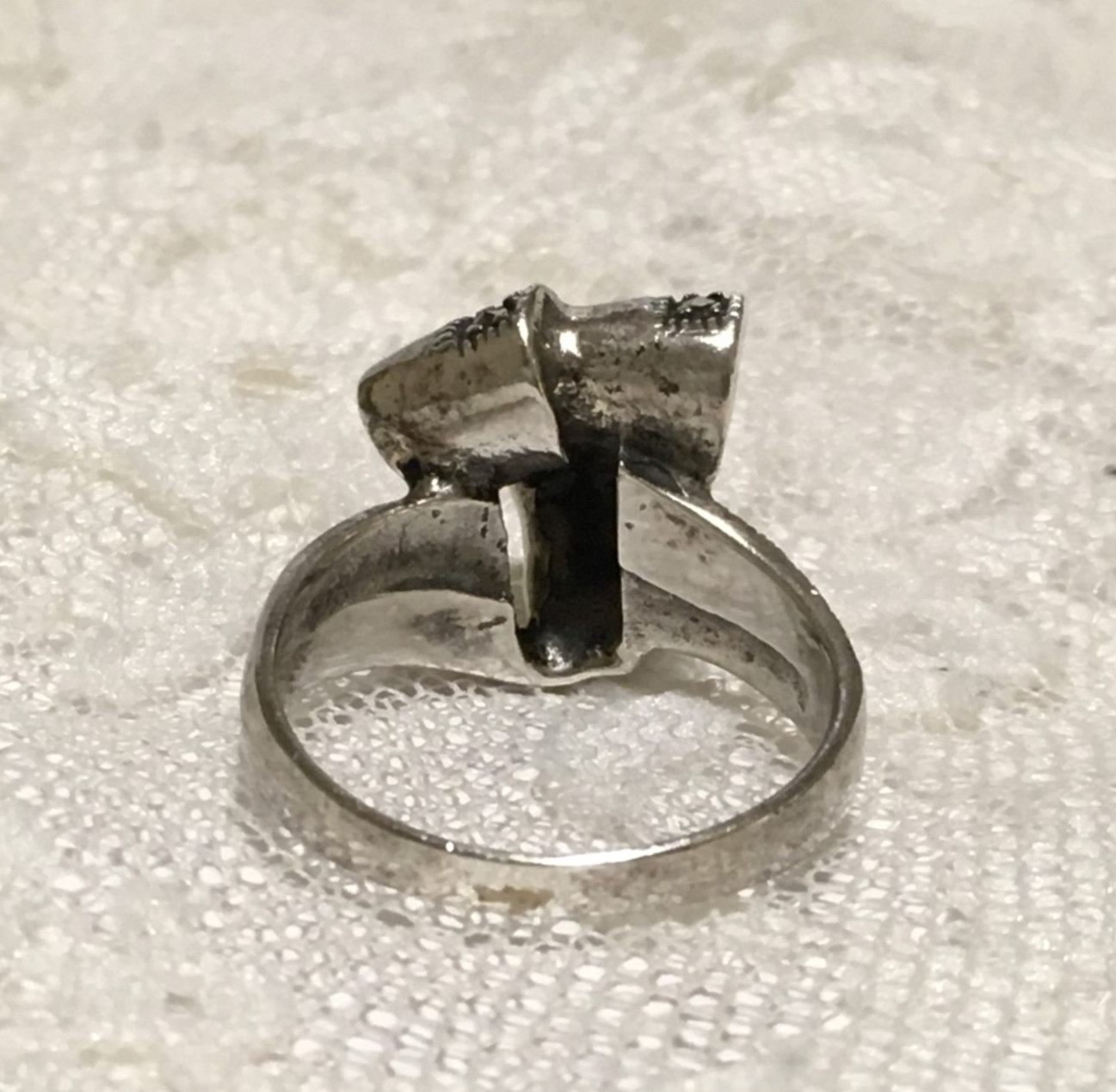 Vintage Sterling Silver Ring Womens Sz 8.25 Ribbon Bow design Marcasite Accents