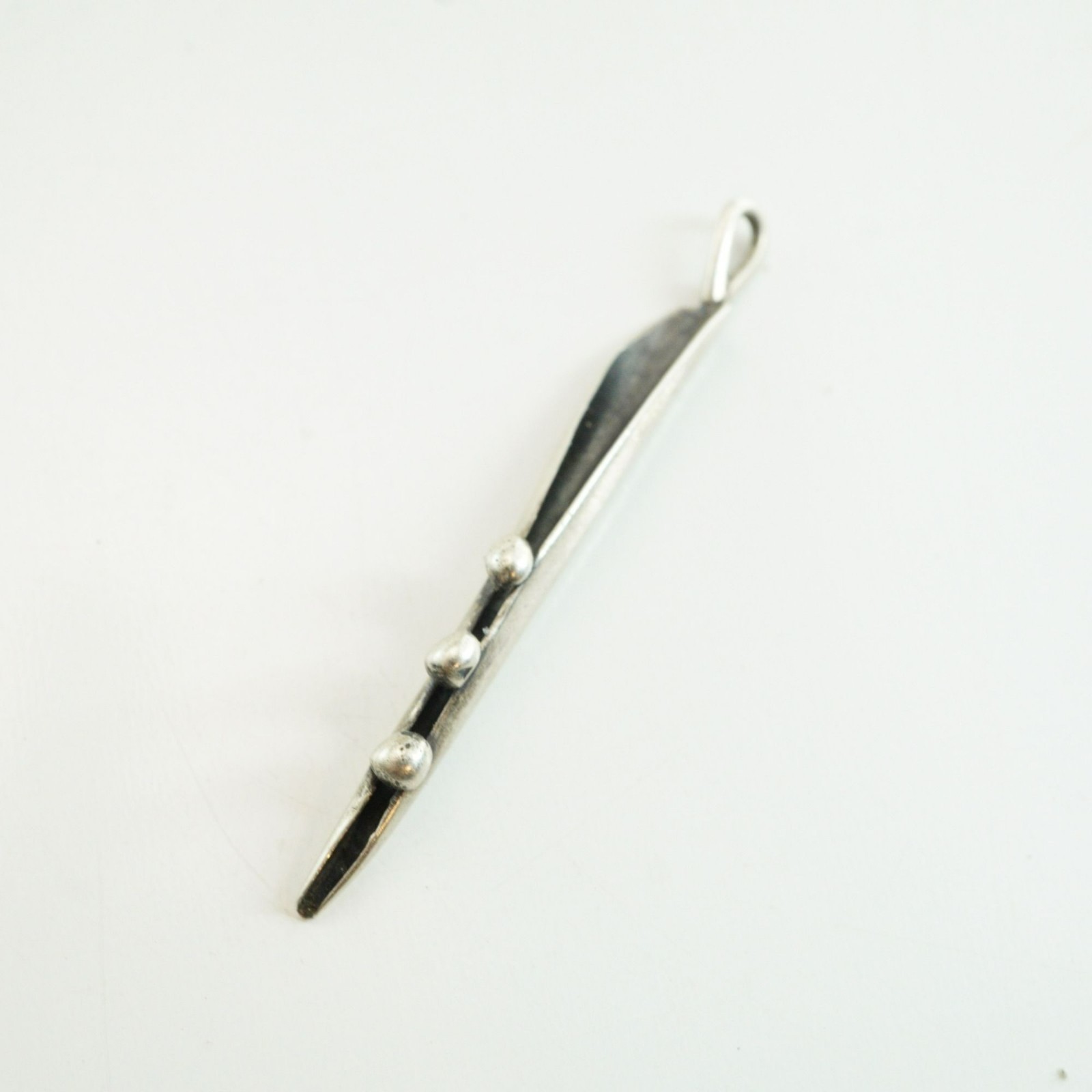 Vintage Sterling Silver Peas in a Pod Pendant Modernist Abstract Design