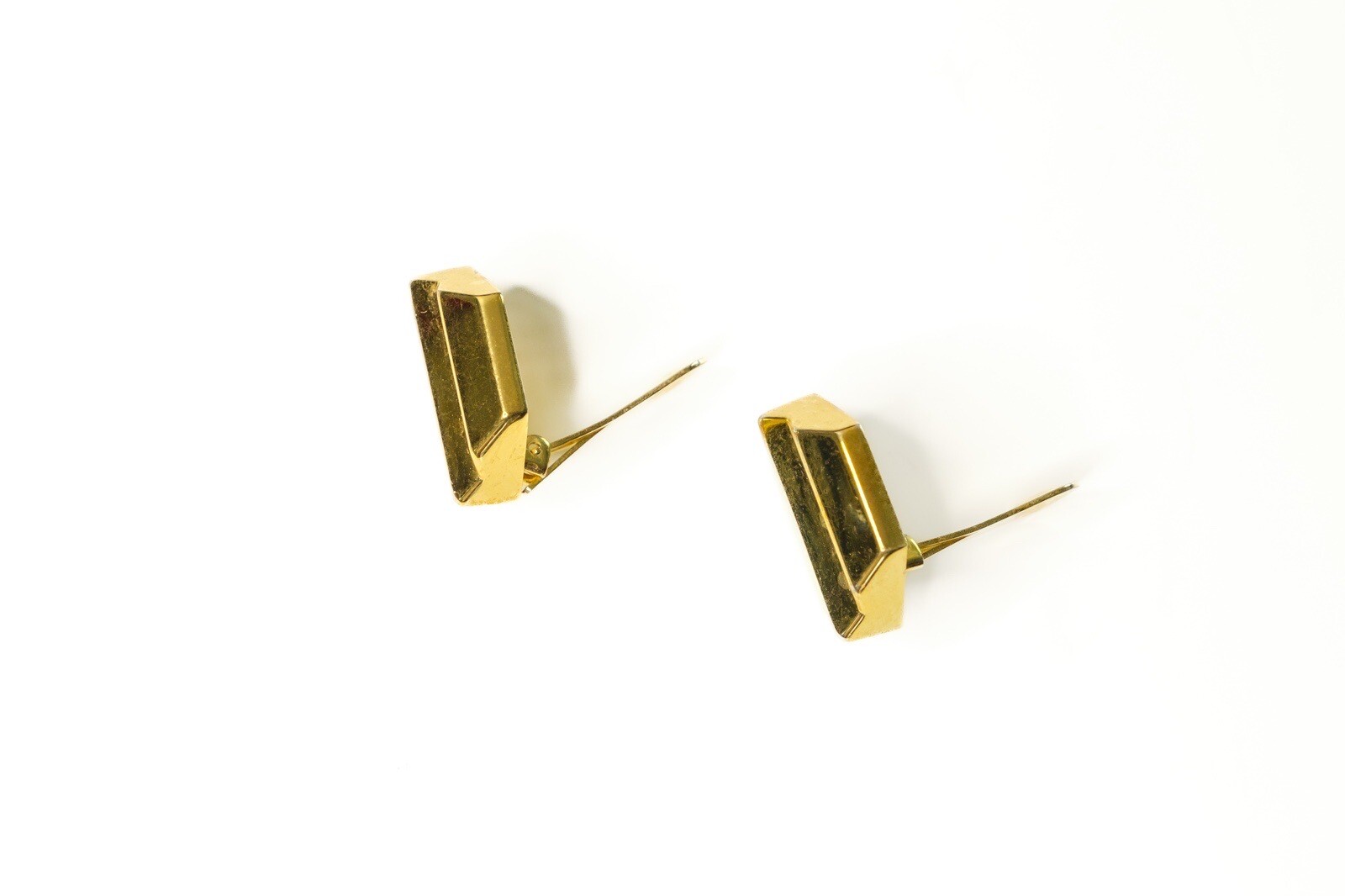 Dior Women Yellow Gold Art Deco Style Hexagon Clip-on Earrings