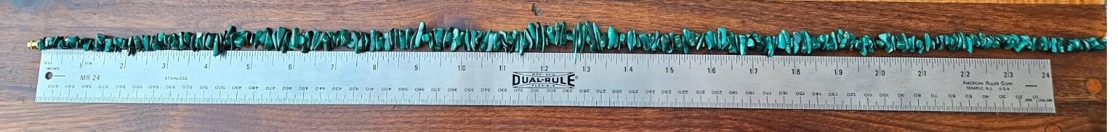 Vintage Malachite Chunks & Chips Nugget Necklace Screw Closure 25in 109gm