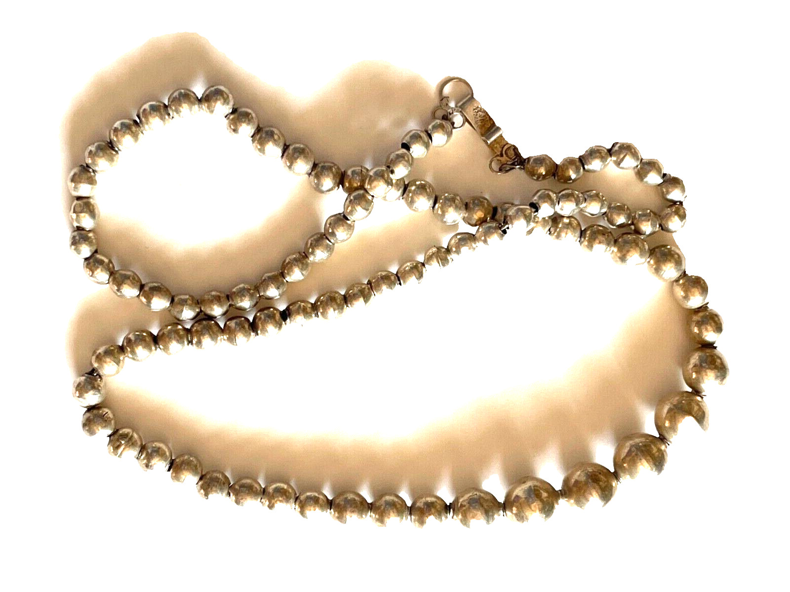 VTG 1960’s SOUTHWESTERN STERLING SILVER BALL BEADS 12 IN. NECKLACE~22gr.
