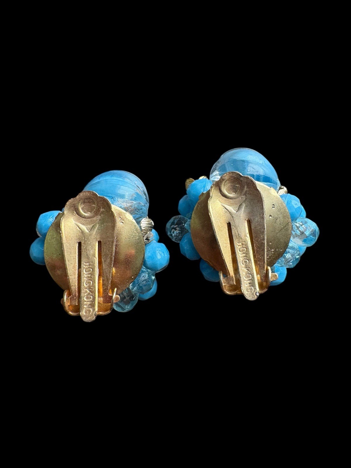 Vintage Beaded Cluster Clip On Earrings Lot 11 Japan, Hong Kong