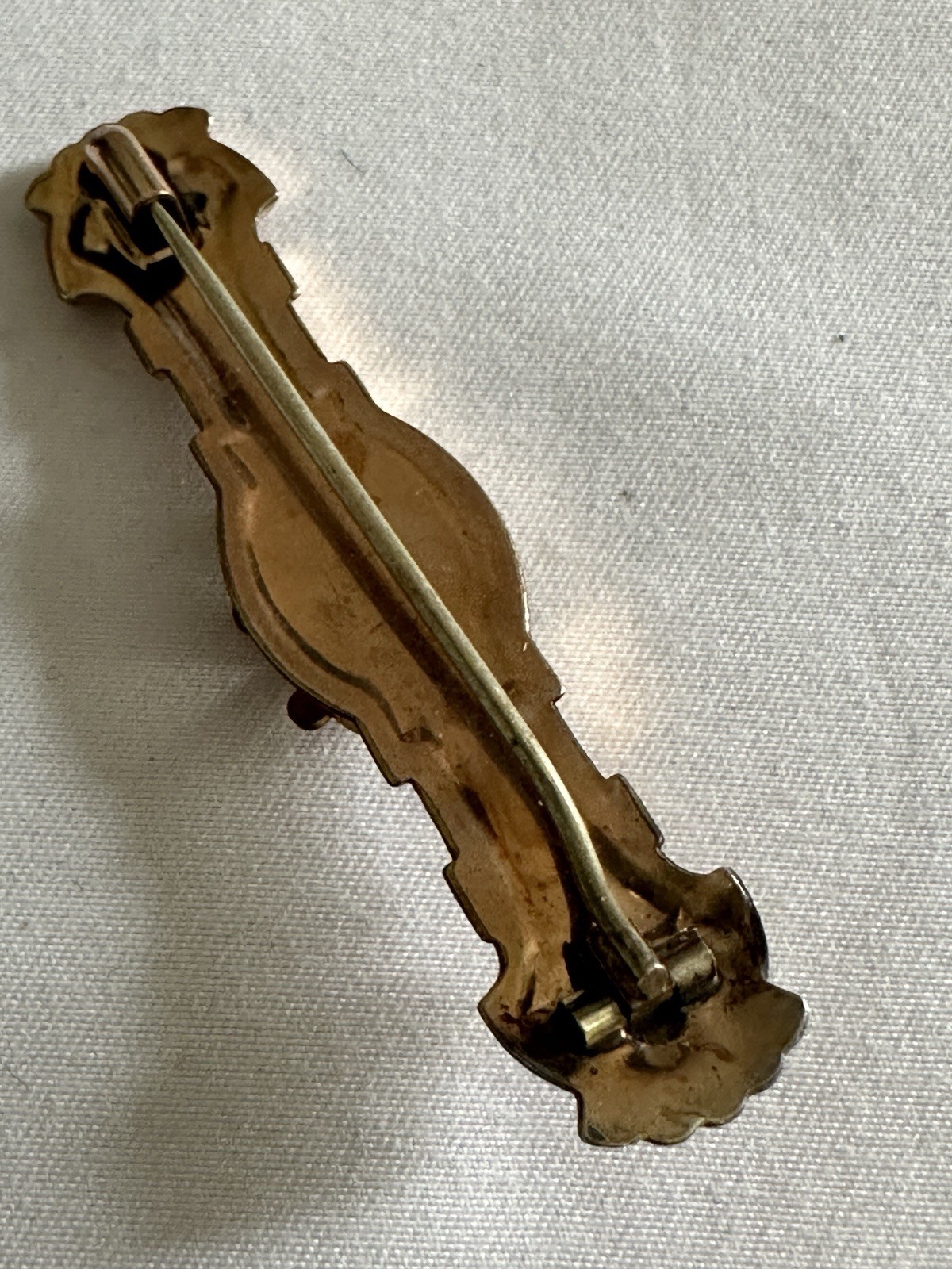 Antique Victorian Gold Filled Etched Bar Brooch