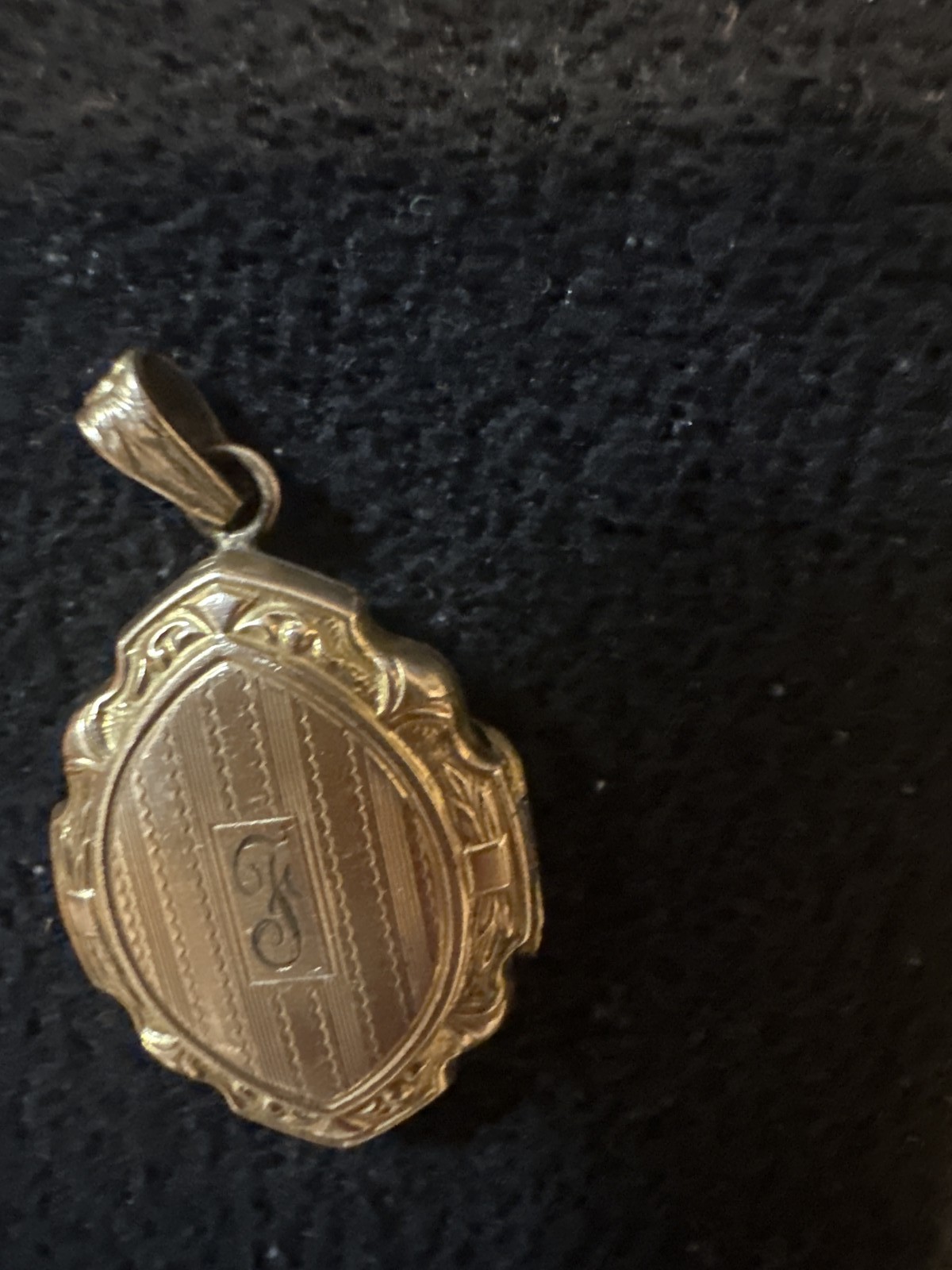 Antique Gold Filled Etched Monogram Locket Victorian Pendant