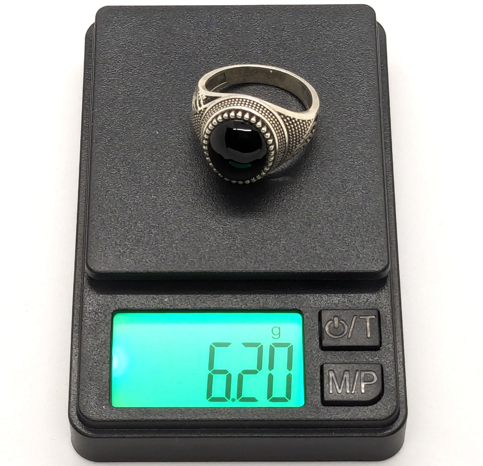 Vintage Luxury RING Silver 925 with Big Bright Stone -size: 9US (19mm), 6.2g| #6