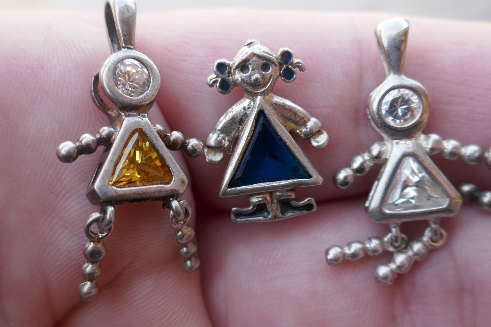 Lot of 5 – Vintage Sterling Articulated People Charms – 10.9 Grams