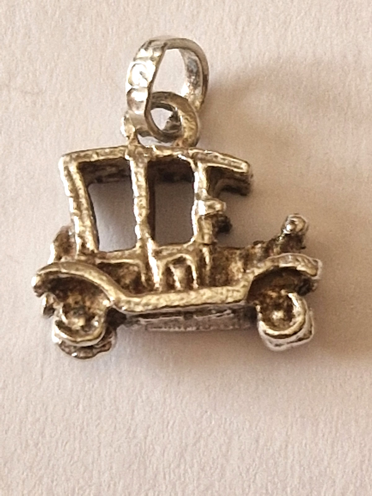 Vintage Sterling Silver Classic Antique Car Pendant Charm Hallmark 3g