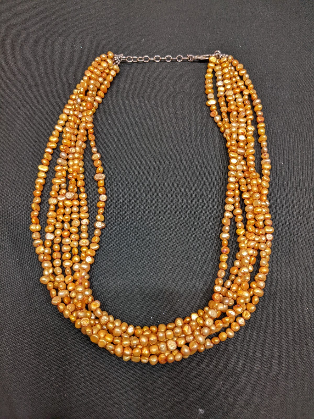 Multi-Strand Cultured Pearl Necklace Sterling Silver 925 Clasp ~20″ Silpada?