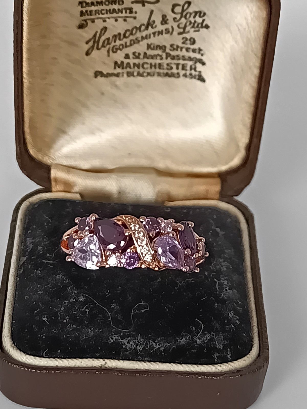 Vintage 1990-s 14 Ct Rolled Gold Amethyst Ring Size UK R US 8.5 – Hallmarked!