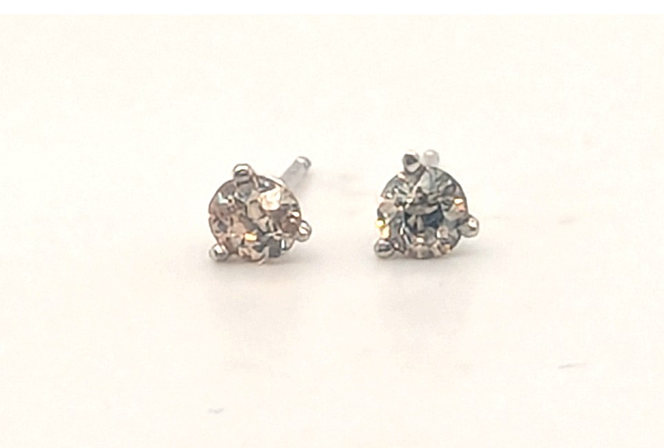 Old Mine Cut Victorian Diamond Stud Earrings Mined Fancy Chocolate Brown .40ct